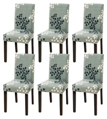 Produktbild von Set mit 6 elastischen Stuhlhussen für Esszimmerstühle, abnehmbare und waschbare Stuhlschoner, dekorative Stuhlhussen für Zuhause, Küche, Hotel, Restaurant, Bankett, Hochzeit, Party