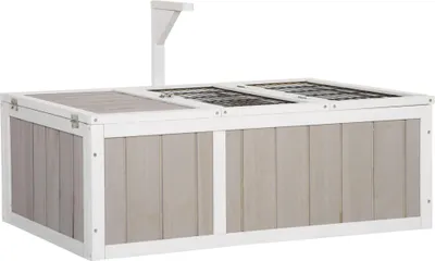 Image de Maison enclos cage pour petit animal tortue avec 2 espaces dim. 91,5L x 61l x 33H cm - bois de sapin
