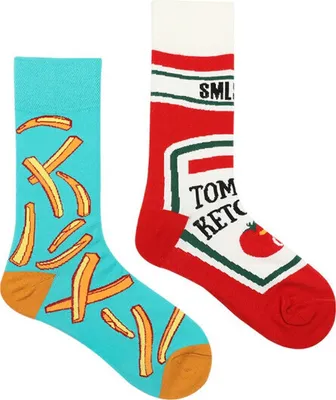 Produktbild von Musthaves – Socks / Socken Unisex – Einheitsgröße Gr. 38 -45 - Pommes Frites / Ketchup