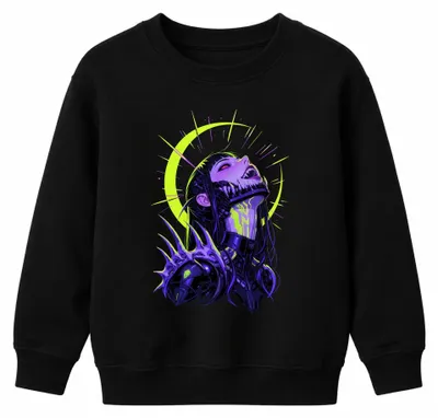Zdjęcie produktu dla Cyberpunkowa anime, dziewczyna wampir, Japonia, styl Y2K, futurystyczny, bluza dla dzieci, czarna, rozmiar 128