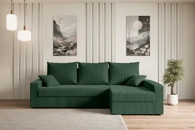 Produktbild von ALTDECOR Ecksofa mit Schlaffunktion und Bettkasten Corner Sofa Bett Eckcouch Couch L-Form Schlafcouch Ausziehbar Wohnlandschaft Schlafsofa Cauchsofa ALESIA-L -231x140x90 cm Grün