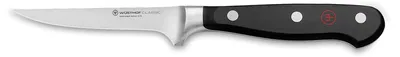 Ausbeinmesser 10 cm, spitzes Klingenblatt, Kunststoffgriff, schwarz
