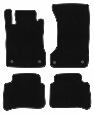 Zdjęcie produktu dla Dywaniki samochodowe welurowe BASIC do: Mercedes W211 4Matic (2003-2009, sedan, kombi) czarne, z mocowaniami