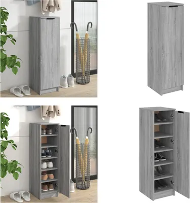 Produktbild von vidaXL Schuhschrank Grau Sonoma 30x35x100 cm Holzwerkstoff - Schuhschrank - Schuhschränke - Schuhaufbewahrung - Schuhorganizer