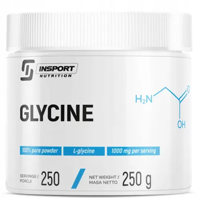 Produktbild von Glycin Pulver 250 g | hohe Dosierung 1000 mg pro Portion | reines L-Glycin | Insport Nutrition