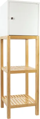 Produktbild von osoltus Badschrank Badregal 114 cm Kobe Bambus / Weiß