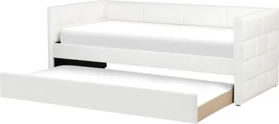 Produktbild von BELIANI Tagesbett Cremeweiß Samtstoff mit Lattenrost 90x200 cm Ausziehbar Modern Ausziehbett für 2 Personen Gästezimmer Kinderzmmer Jugendzimmer