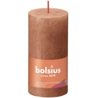 Produktbild von Bolsius Stumpenkerze Rusty Pink Ø50 mm - Höhe 10 cm - Pink/Braun - 30 Brennstunden