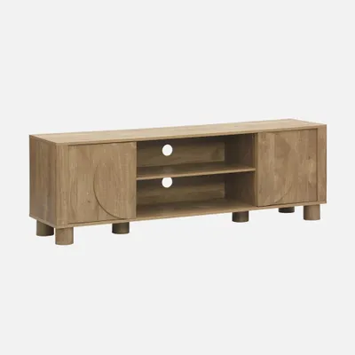 Produktbild von sweeek - TV-Möbel mit Mango-Holzoptik 2 wendbare Türen 155cm - Mangoholzlook