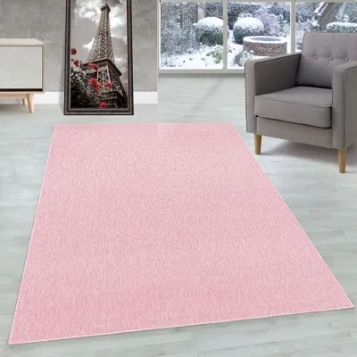 Zdjęcie produktu dla Nowoczesny dywan z krótkim włosiem o subtelnej strukturze – prosty i stylowy do salonu i sypialni,Rozmiar: 200 x 290 cm, Kolor: Różowy