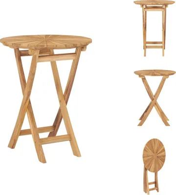 Produktbild von vidaXL Klappbarer Gartentisch Ø 60 cm Teak Massivholz - Gartentische