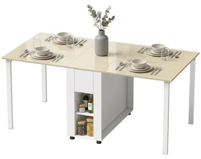 Produktbild von Klapptisch fš¹r 6 Personen mit 2 Schubladen und 4 Ablagen.