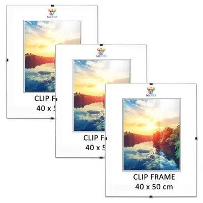 Obrázek produktu pro MG Design, sada 3 kusů rámečků, rozměr 40x50 cm - bez rámu, s akrylátovým sklem a zadní stranou z HDF, vhodné pro fotografie/plakáty/puzzle, možnost vertikálního i horizontálního uspořádání