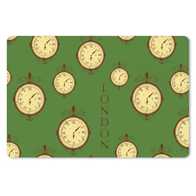 Produktbild von MuchoWow® Schreibtischunterlage London - Vintage - Uhr - Muster 60x40 cm - XXL Mauspad - Großes Mauspad