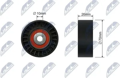 Produktbild von NTY RNK-FR-058 Spannrolle Keilrippenriemen 70mm für FORD MONDEO IV Turnier (BA7) S-MAX (WA6) GALAXY (WA6) MONDEO IV (BA7) für LAND ROVER