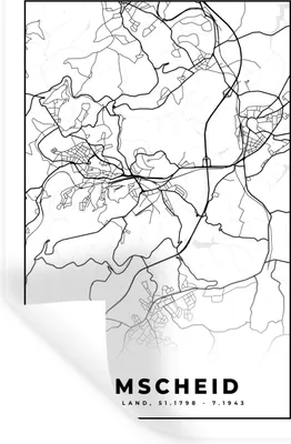 Produktbild von MuchoWow® Wandtattoo Wandsticker Wandaufkleber Stadtplan - Remscheid - Karte 60x90 cm Selbstklebend und Repositionierbar - Sticker - Dekorfolie