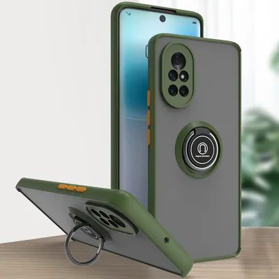Produktbild von Huawei Nova 8 Hülle, Ring Halter Ständer Matte Transluzent TPU Rahmen Stoßfest Schutzhülle für Huawei Nova 8 Grün