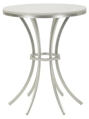 Immagine prodotto di Tavolino Istanbul rotondo in marmo bianco e ferro argento Ø56x68 cm