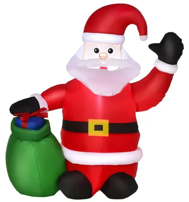 Produktbild von Led Figur Motiv Weihnachten Weihnachtsmann Schneemann Aufblasbar Weihnachtsdeko Beleuchtet Garten, L 70 X B 45 X H 120 Cm, Ip 44, Warm Weiß