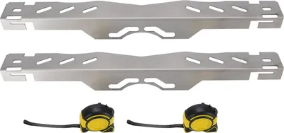 Image de outils d'alignement des roues en 2 parties, plaques de moyeu automobiles robustes en acier allié pour la réparation des pneus de véhicules avec 2 rubans de mesure