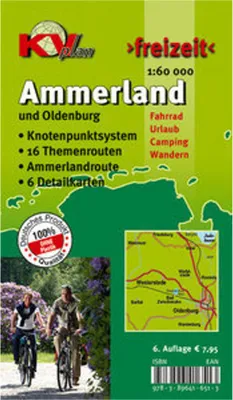 Image de Ammerland Landkreis avec ville d'Oldenburg et Ammerlandroute 1 : 60 000