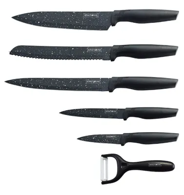 Produktbild von Royalty Line RL-MB5: Antihaftbeschichtung Messer-Set 5PCS Schwarz