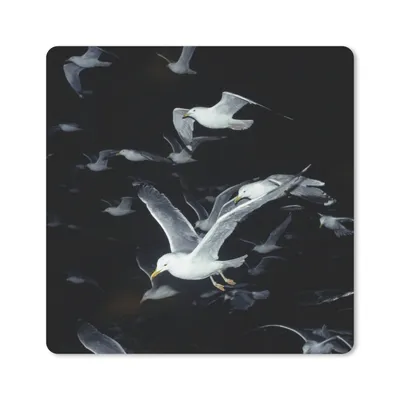 Produktbild von MuchoWow® Mauspad Mousepad Vogel - Schwarz - Schwarm 20x20 cm - Mousepads - Maus Mat - Pad - Mausunterlage - Desk Mat - Bureauartikeln