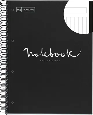 Image de Miquelrius Notizblock SCHWARZ A4 90 Blatt