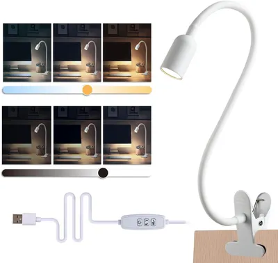 Zdjęcie produktu dla Lampa biurkowa LED z regulowanym natężeniem światła – idealna do czytania i pracy – możliwość regulacji barwy światła – 3 waty – biała