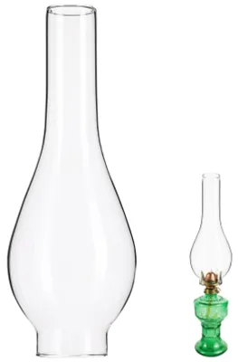 Produktbild von Öllampe - Klare Lampenschirm Ersatz - 2 Zoll Sockel - Hochwertiges Glas - 24,5 x 5 x 5 cm - Geeignet für Petroleumlampe