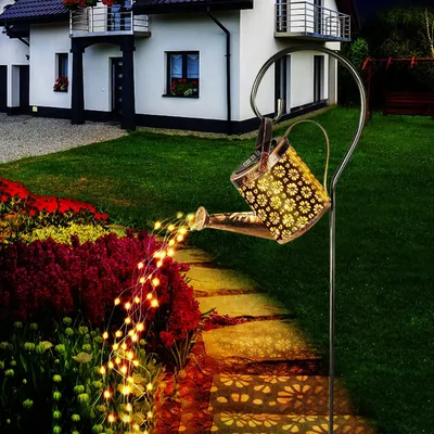 Solar-Gießkanne mit LED-Lichterkette, 36 LEDs, wasserdicht, Vintage