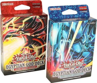 Produktbild von Yu-Gi-Oh! Egyptian God Decks – Slifer & Obelisk (Deutsch) | Structure Deck | Neu &| Slifer der Himmelsdrache & Obelisk der Peiniger | Deutsches TCG Kartendeck