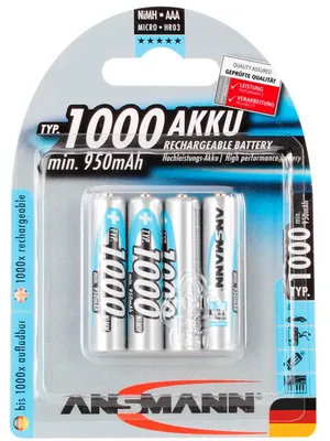 Productafbeelding van Ansmann 5030882, 1x4, Ansmann NiMH-accu, 1000 Micro AAA, 950 mAh