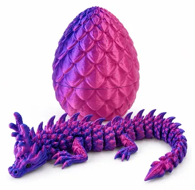 Produktbild von Raptor Beweglicher 3D Drache mit Drachenei 13 cm Lila-Rosa