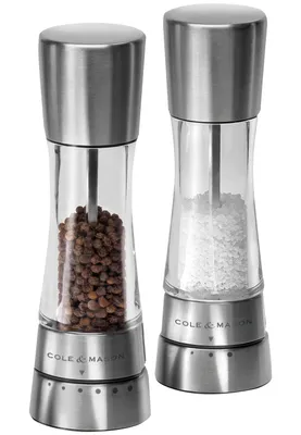 Produktbild von Cole & Mason Pfeffer- und Salzmühle Derwent Edelstahl 2er-Geschenkset mit präzisem Mahlwerk Silber One Size