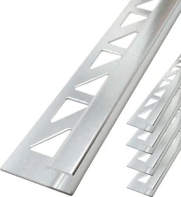 Produktbild von Dalsys 5x Fliesenschiene 2,5m x 8mm Eckprofil Quadratprofil Aluminium (eloxiert) Silber matt, Fliesenprofil