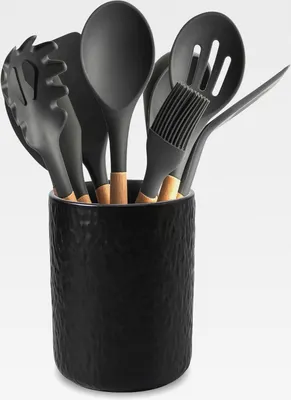 Produktbild von Küchenutensilienhalter Keramik, Utensilienhalter küche 12*16 CM, Küchenhelfer Aufbewahrung, Keramik-Utensilienhalter für die Aufbewahrung von Besteck, Kochlöffel und Zubehör
