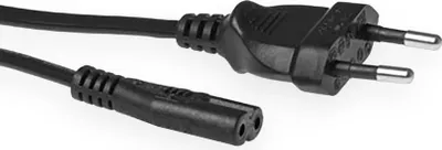 Immagine prodotto di Cavo di rete ACT spina Euro - presa C7 nero 0,2 m, 0,25 m, CEE7/16, IEC C7, 250 V, 2,5 A