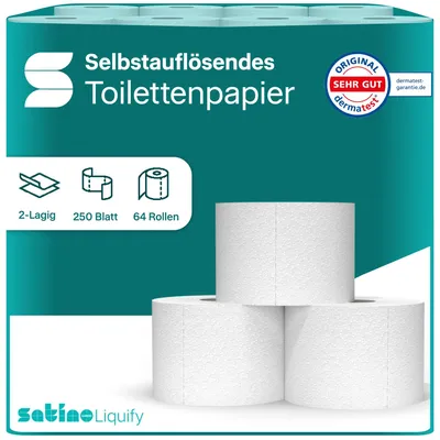 Obrázok produktu pre Satino by WEPA Liquify samovodný toaletný papier 2-vrstvový – 64 rolí po 250 listoch