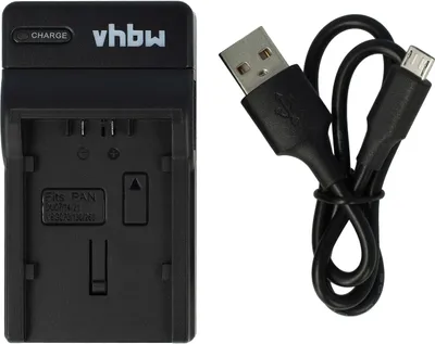 Produktbild von vhbw USB-C Ladegerät kompatibel mit Panasonic HDC-SX5, HDC-TM350, HDC-SD707, HDC-SDT750, HDC-SD9 Kamera - Ladeschale + USB-C Kabel Ladeanzeige