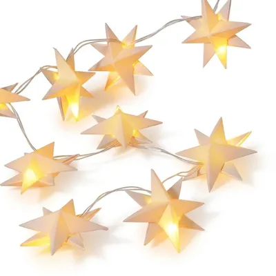 Produktbild von Weihnachtsgirlande 20 LEDs Papiersterne Warmweiß 4m mit Timer, KI-generiertes Bild