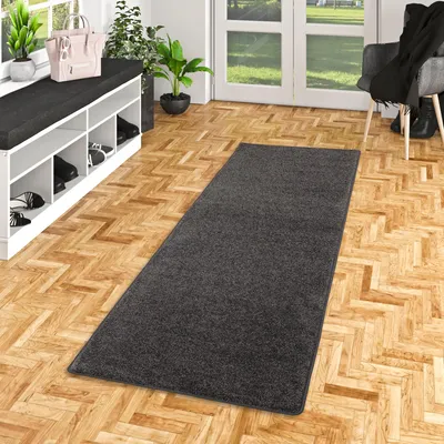 Produktbild von Hochflor Langflor Teppich Läufer Cottage Anthrazit, Größe:100x100 cm
