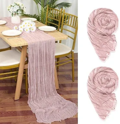 Zdjęcie produktu dla Różowy obrus lub bieżnik na stół, 90 x 300 cm, materiał