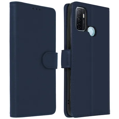 Obrázok produktu pre Avizar, peňaženka s odklápacím vekom, puzdro z umelej kože pre Oppo A53 / A53s, tmavomodrá