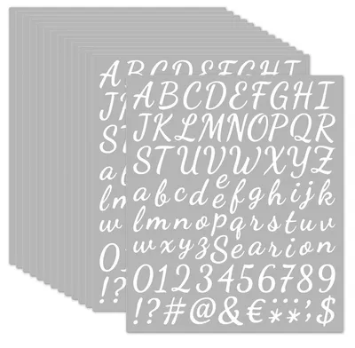 Selbstklebende Vinyl-Buchstabenaufkleber, weiß, 14 Bögen, 1064 Stück