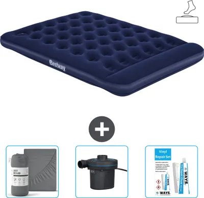 Obrázek produktu pro Bestway nafukovací matrace - pro 2 osoby - 152 x 203 x 28 cm - modrá - včetně příslušenství