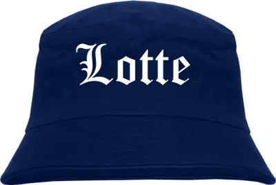 Produktbild von Lotte Fischerhut - Dunkelblau - Altdeutsch - bedruckt - Bucket Hat Anglerhut Hut S/M Dunkelblau