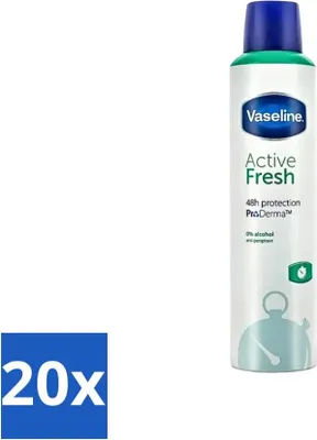 Image de Vaseline - Active Fresh - Déodorant en spray - Frais & rafraîchissant - 250 ml - Pack avantage - 20 pièces