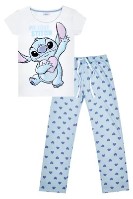 Obrázok produktu pre Pyžamový set Disney We Love Stitch pre dámy, dlhý, sivý, veľkosť 14-16
