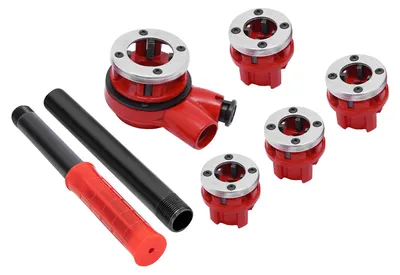 Image de Machine à fileter les tubes, plusieurs têtes de matrice, acier au carbone durable, rouge